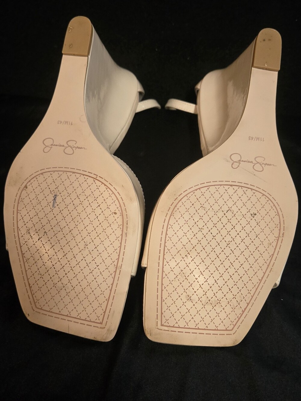 Jessica Simpson Blush Patent Wedge Sandals with Ankle Strap - Picture 6 of 8